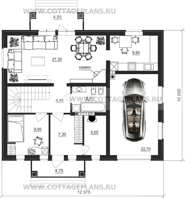 Поэтажные планы проект дома 15-76 общ. площадь 155,45 м2