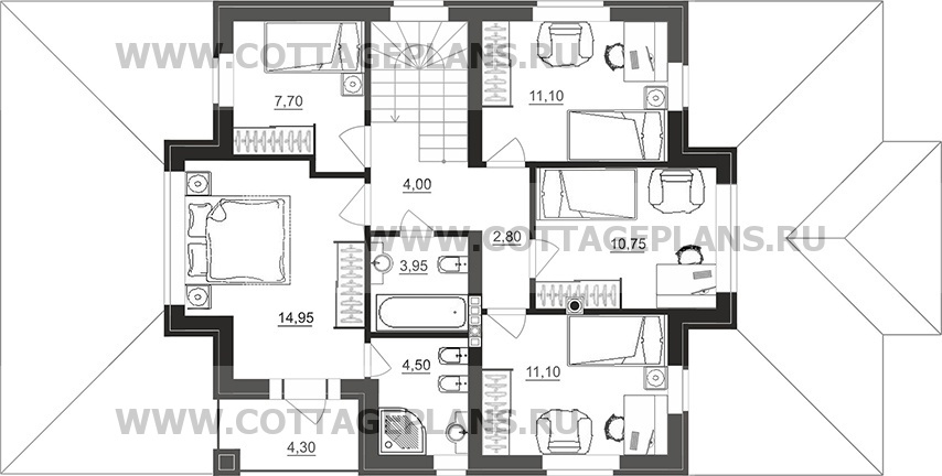 Поэтажные планы проект дома 92-93 общ. площадь 166,75 м2