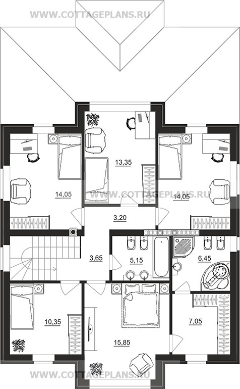 Поэтажные планы проект дома 71-48 общ. площадь 276,15 м2