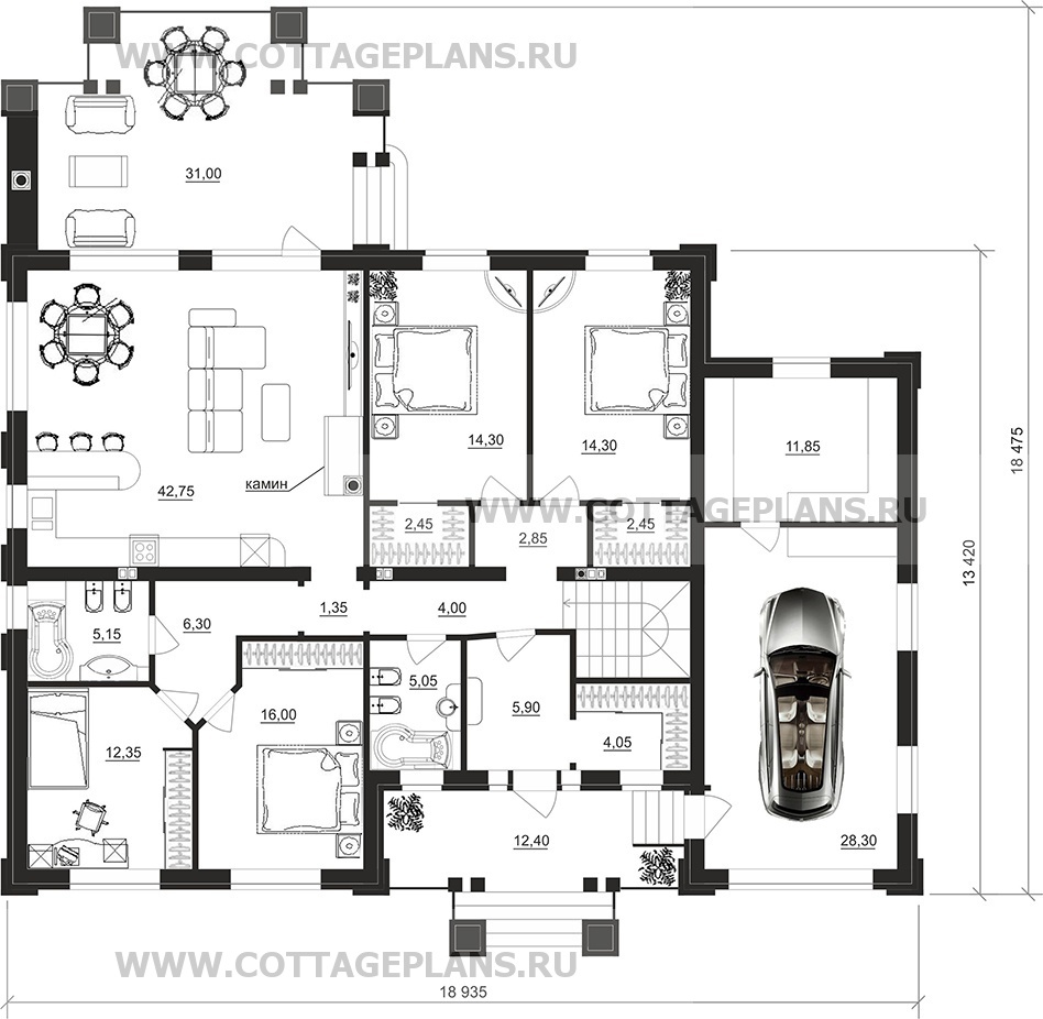 Поэтажные планы проект дома 08-72 общ. площадь 321,00 м2