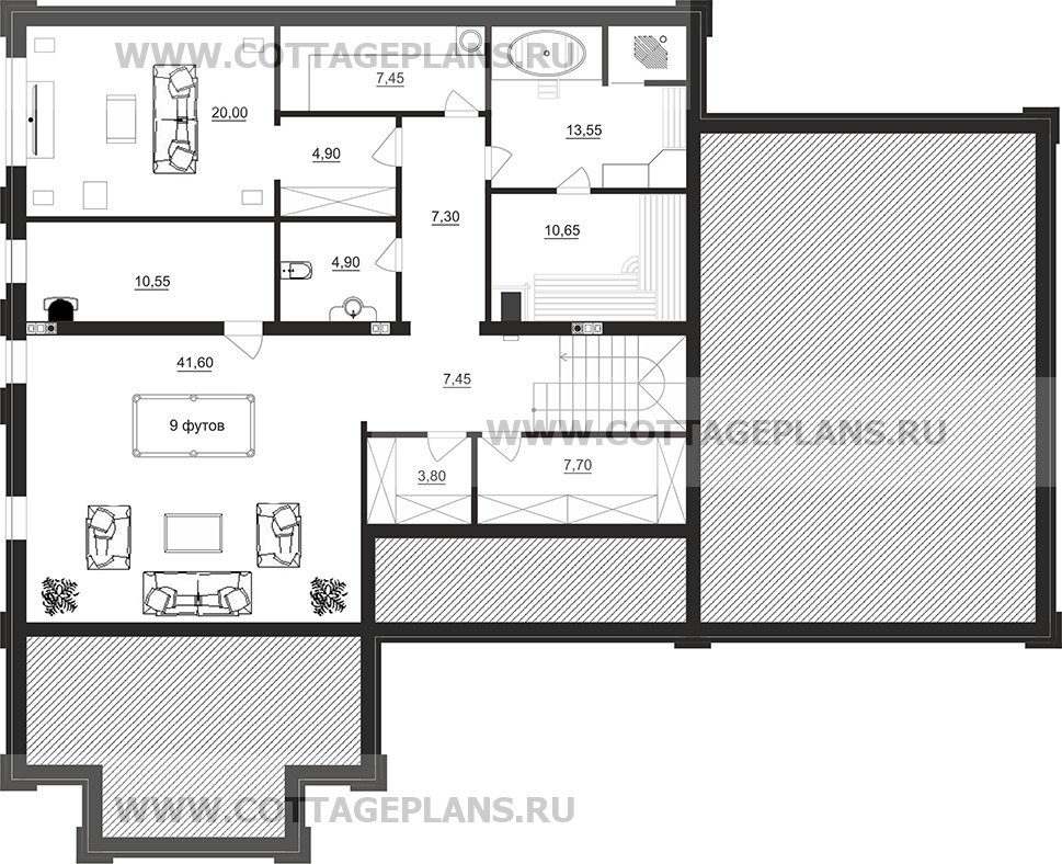 Поэтажные планы проект дома 08-84 общ. площадь 347,15 м2