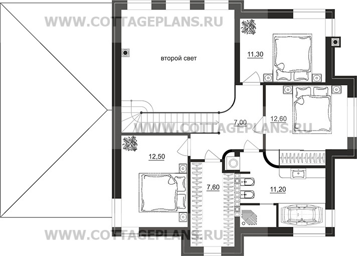 Поэтажные планы проект дома 104-58 общ. площадь 163,75 м2