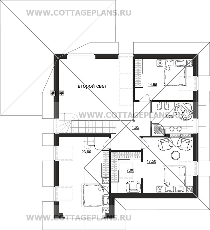 Поэтажные планы проект дома 76-71 общ. площадь 268,30 м2