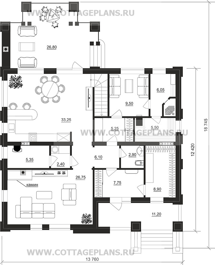 Поэтажные планы проект дома 206-28 общ. площадь 192,25 м2