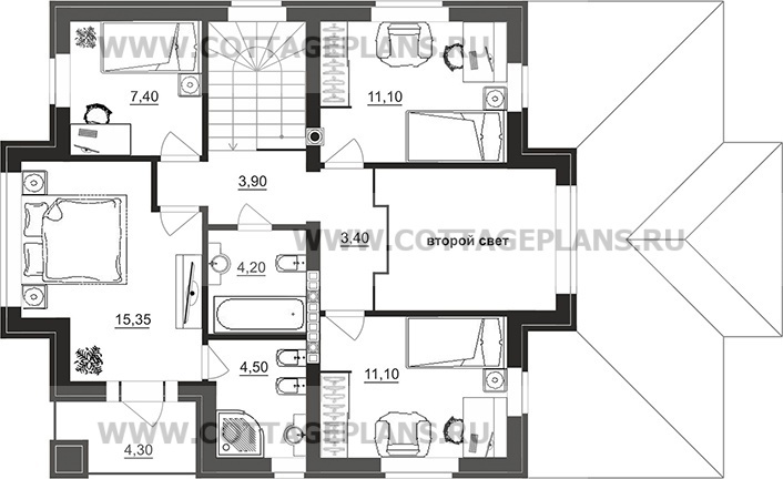 Поэтажные планы проект дома 78-15 общ. площадь 203,15 м2