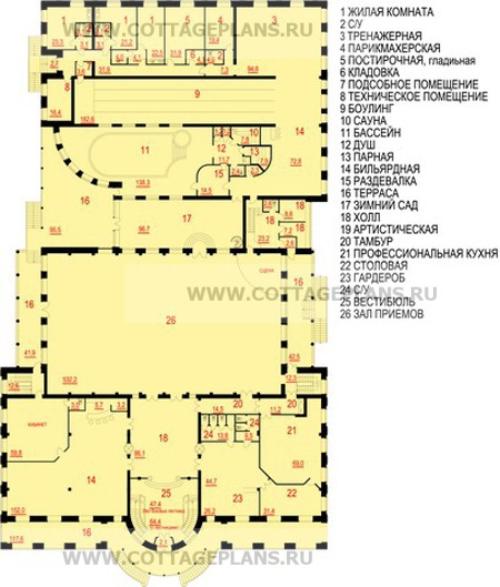 Поэтажные планы проект дома 47-87 общ. площадь 4500 м2