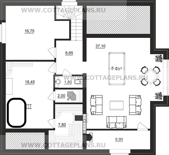 Поэтажные планы проект дома 76-59 общ. площадь 284,90 м2