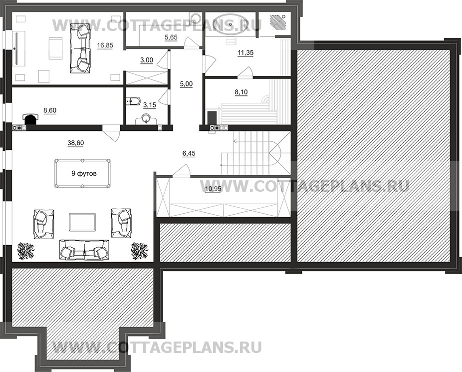 Поэтажные планы проект дома 91-83 общ. площадь 295,70 м2