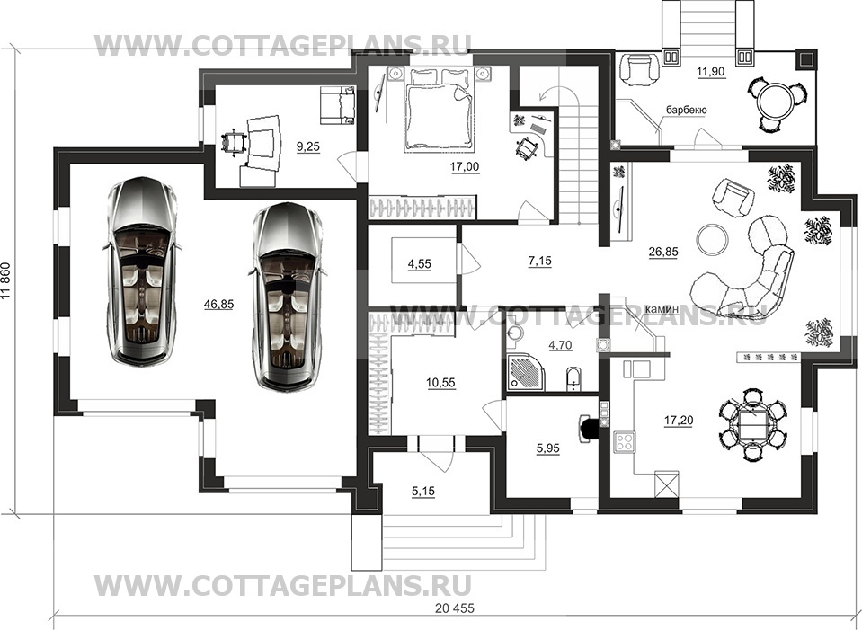 Поэтажные планы проект дома 75-08 общ. площадь 258,35 м2