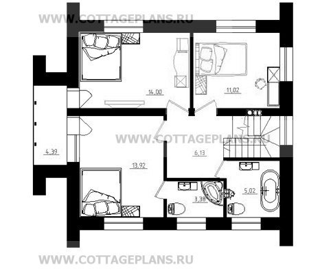 Поэтажные планы проект дома 14-28 общ. площадь 118,51 м2