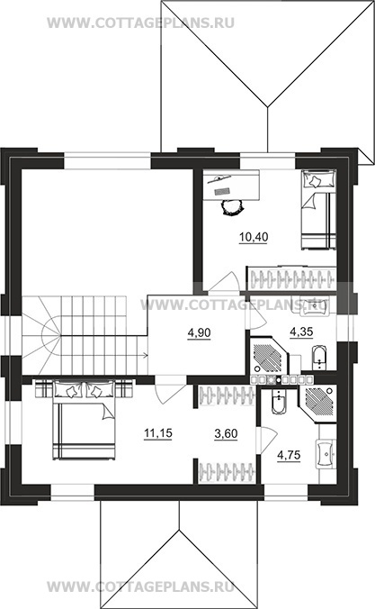 Поэтажные планы проект дома 106-56 общ. площадь 93,75м2