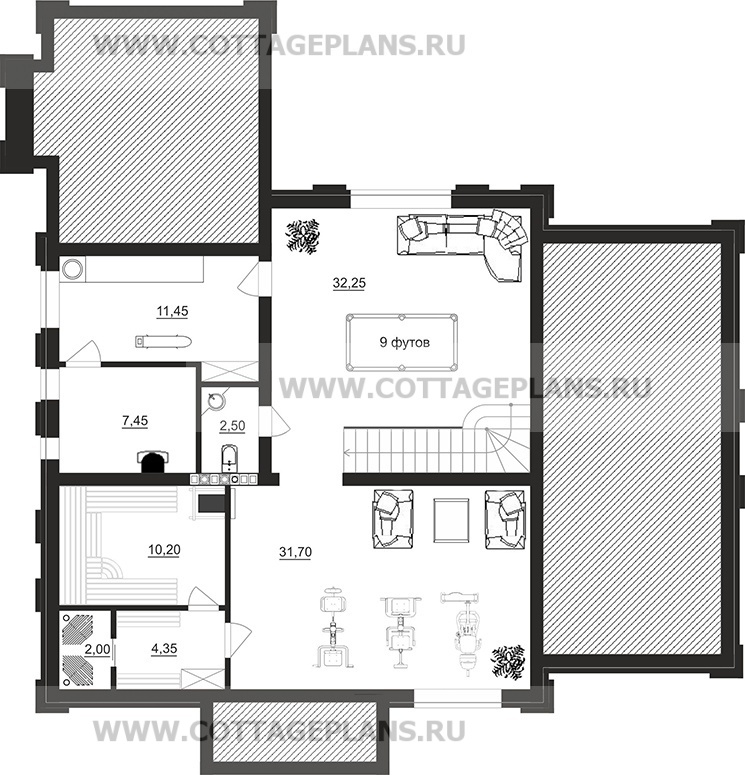 Поэтажные планы проект дома 103-93 общ. площадь 322,1 м2
