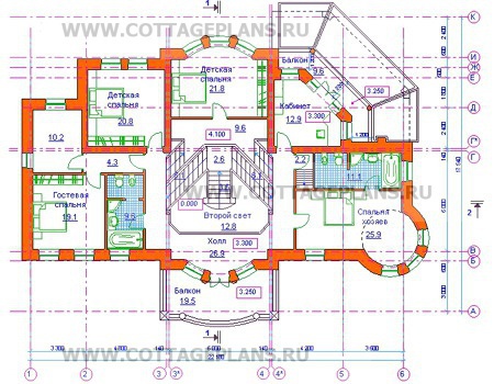 Поэтажные планы проект дома 34-16 общ. площадь 535,4м2