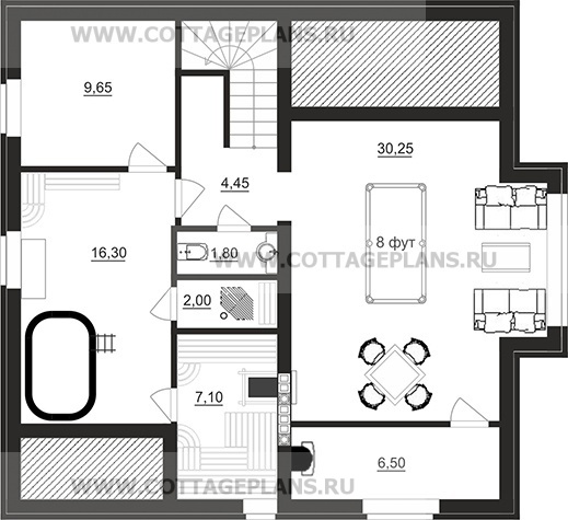 Поэтажные планы проект дома 76-53 общ. площадь 277,55 м2