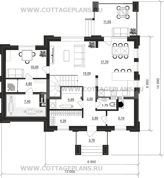 Поэтажные планы проект дома 106-80 общ. площадь 117,35м2