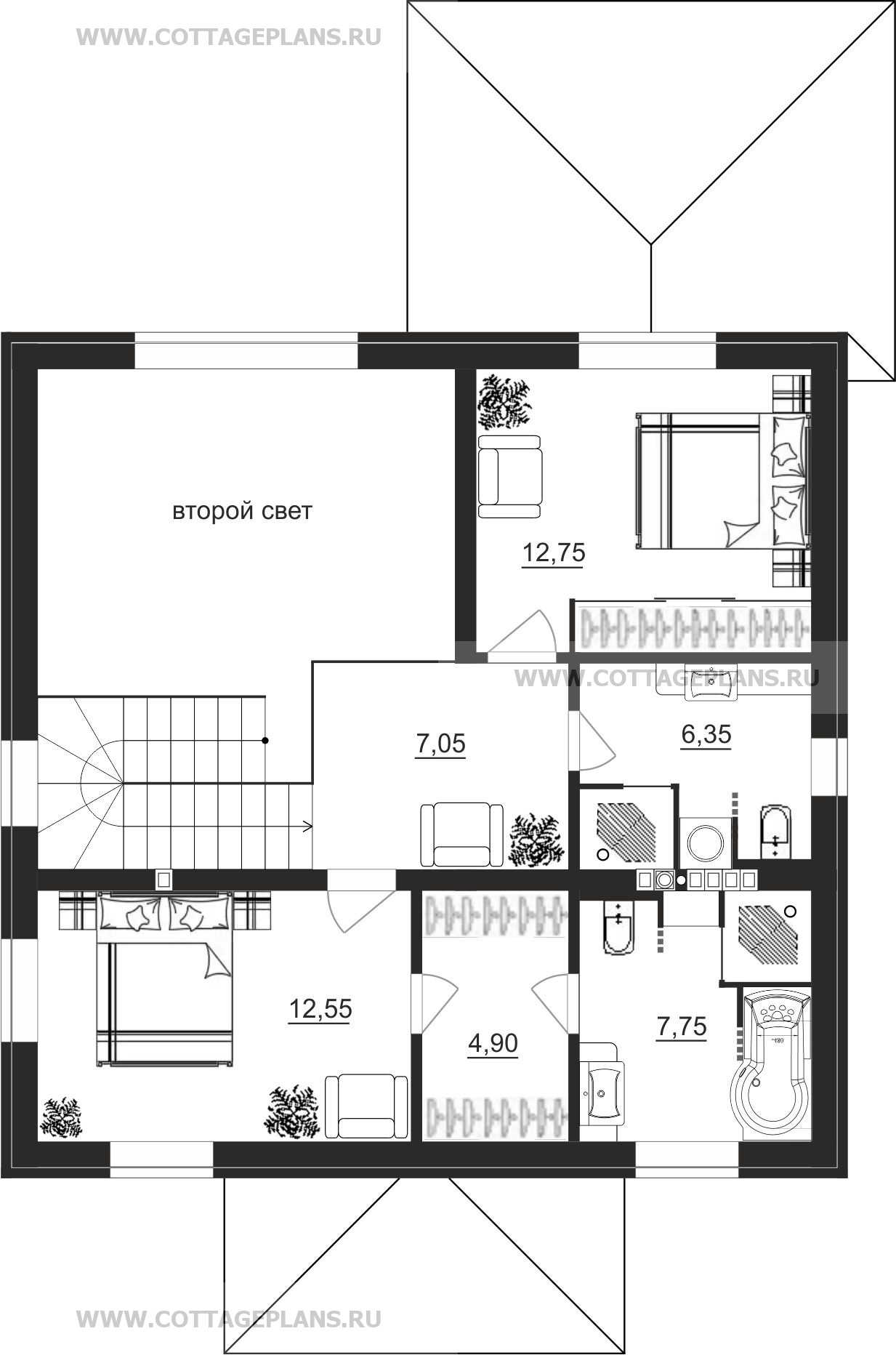 Поэтажные планы проект дома 108-13 общ. площадь 122,55 м2