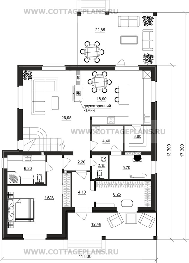 Поэтажные планы проект дома 202-09 общ. площадь 201,35 м2