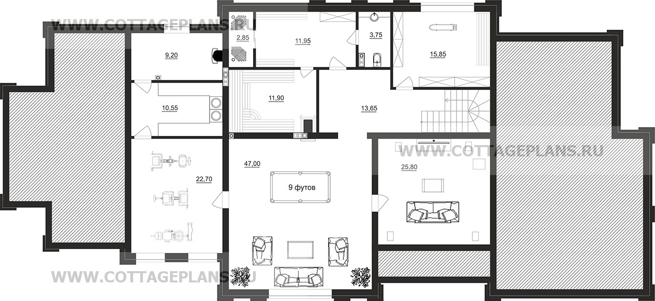 Поэтажные планы проект дома 205-46 общ. площадь 585,60 м2