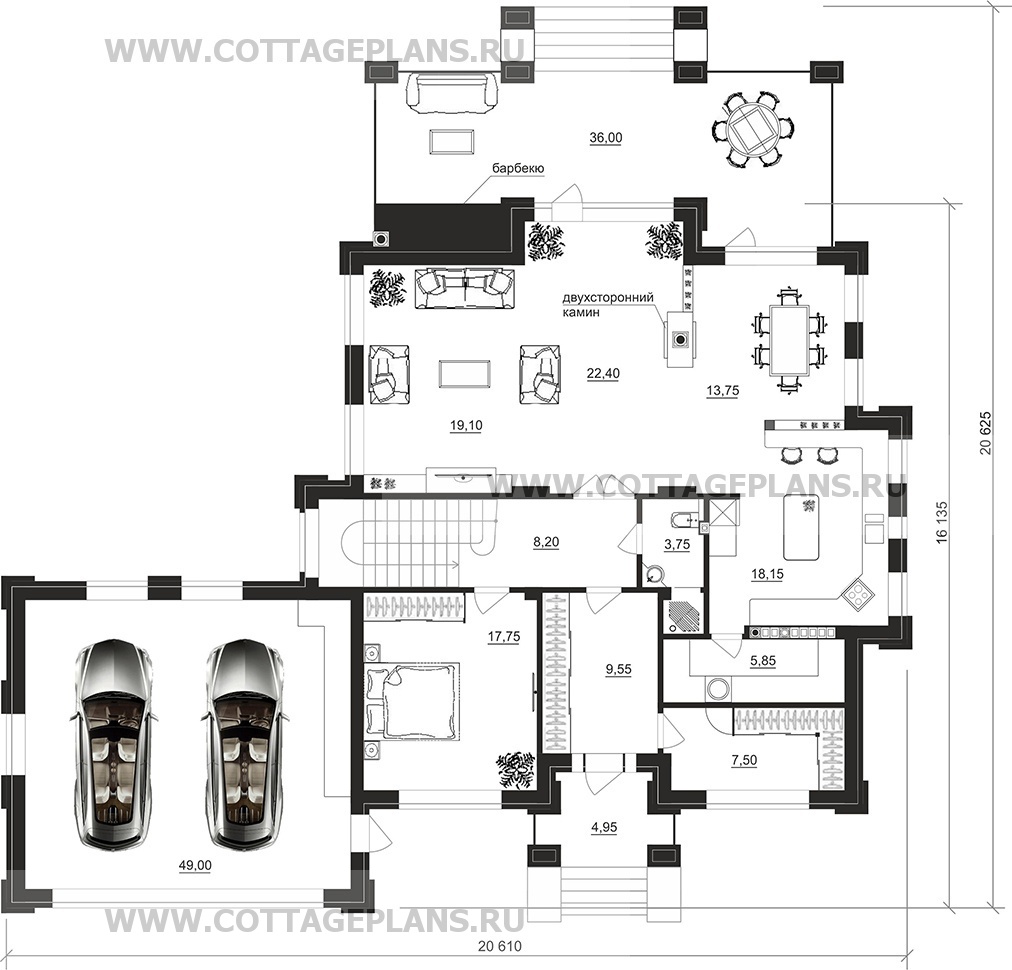Поэтажные планы проект дома 101-95 общ. площадь 424,60 м2