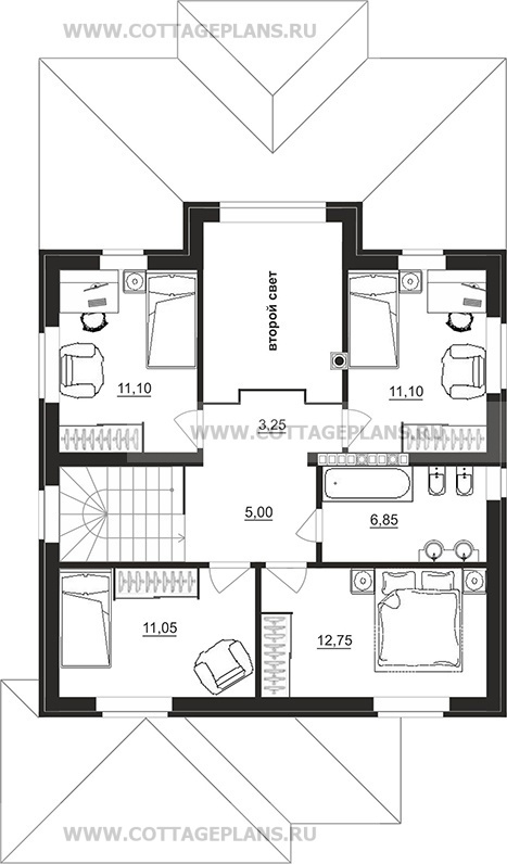 Поэтажные планы проект дома 98-06 общ. площадь 201,60 м2