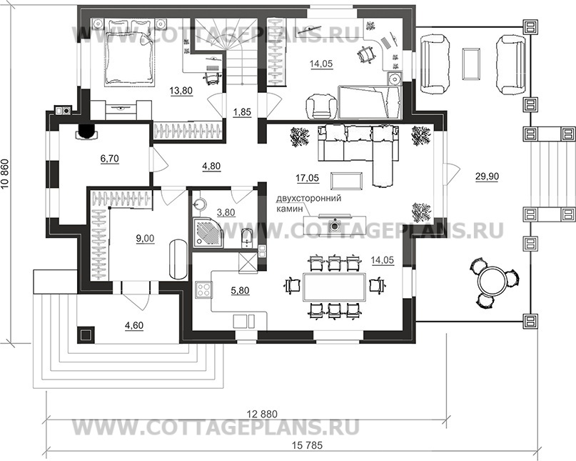 Поэтажные планы проект дома 200-51 общ. площадь 166,50 м2