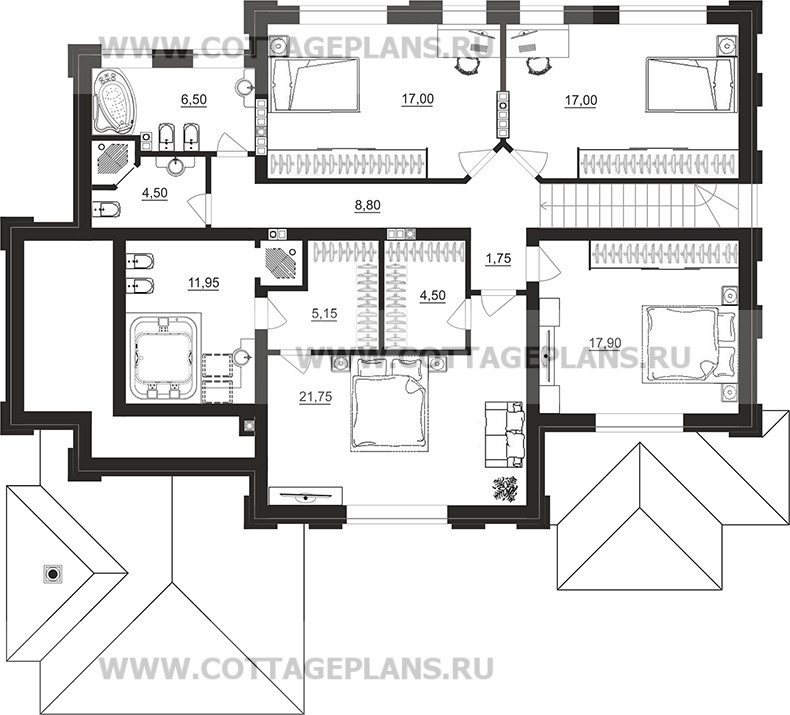 Поэтажные планы проект дома 103-51 общ. площадь 381,4 м2