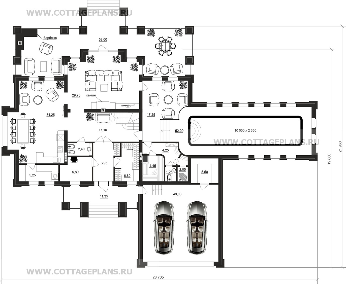 Поэтажные планы проект дома 200-39 общ. площадь 377,10 м2