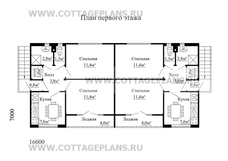 Поэтажные планы проект дома 49-01 общ. площадь 80,6м2
