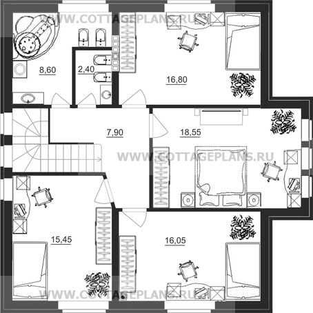 Поэтажные планы проект дома 14-38 общ. площадь 197,75 м2