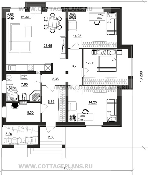 Поэтажные планы проект дома 900-34 общ. площадь 95,75 м2