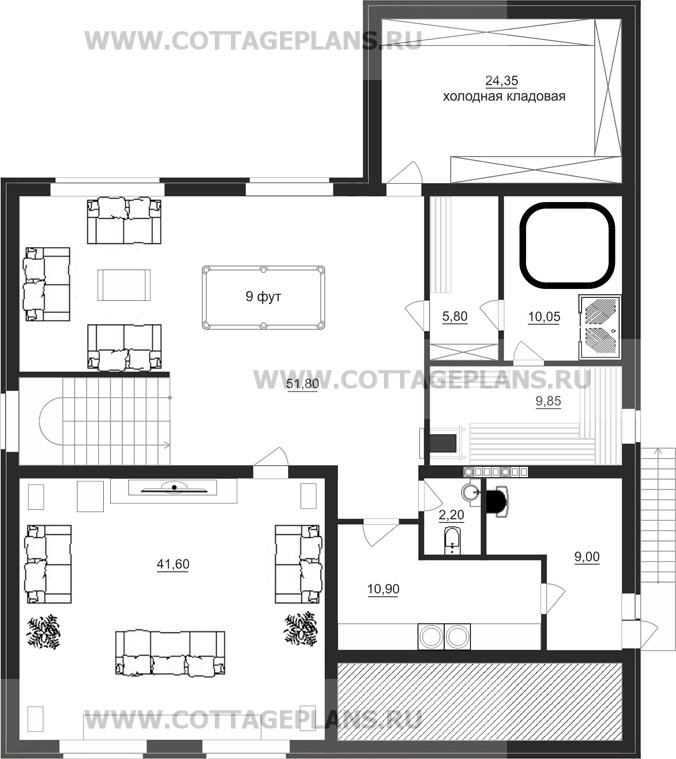 Поэтажные планы проект дома 20-65 общ. площадь 415,25 м2