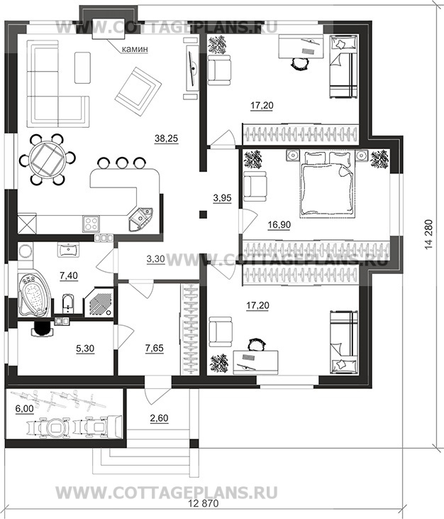 Поэтажные планы проект дома 700-35 общ. площадь 117,15 м2