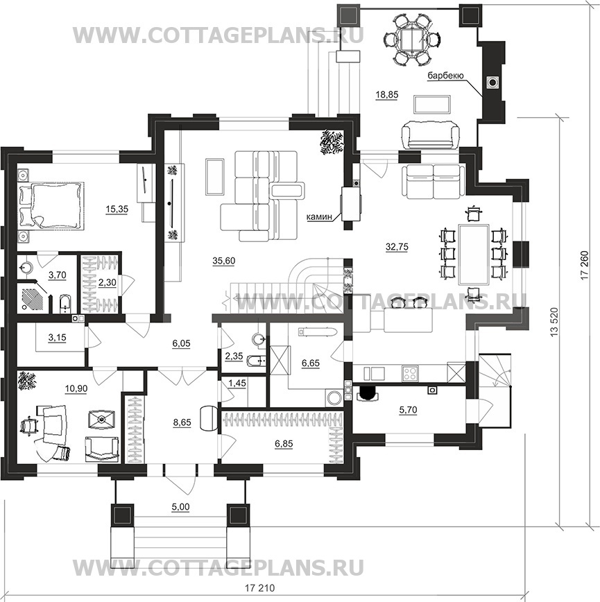 Поэтажные планы проект дома 202-72 общ. площадь 232,7 м2