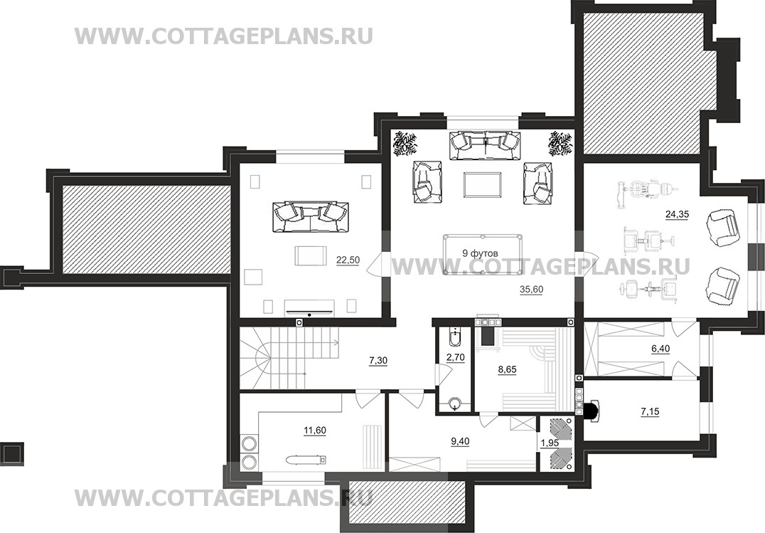Поэтажные планы проект дома 205-08 общ. площадь 419,60 м2