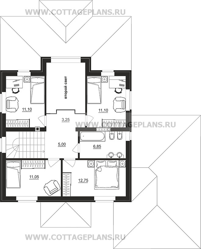 Поэтажные планы проект дома 98-09 общ. площадь 231,25 м2