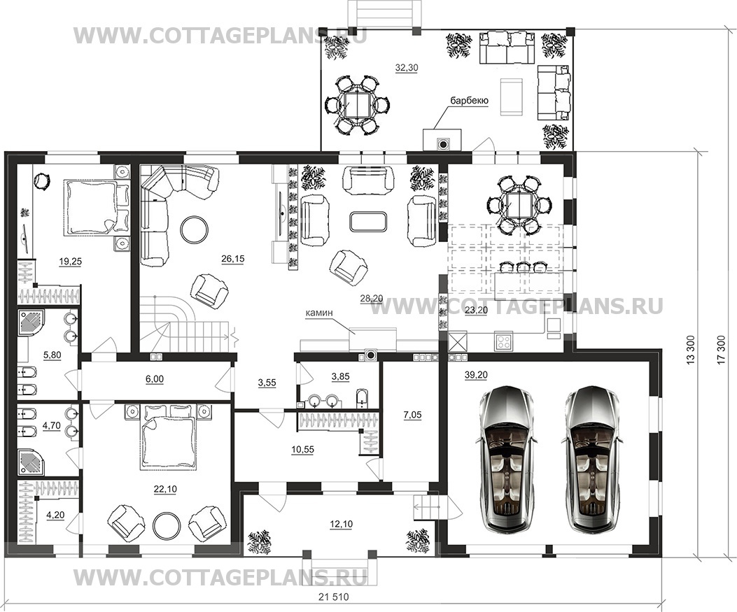 Поэтажные планы проект дома 98-39 общ. площадь 450,50 м2