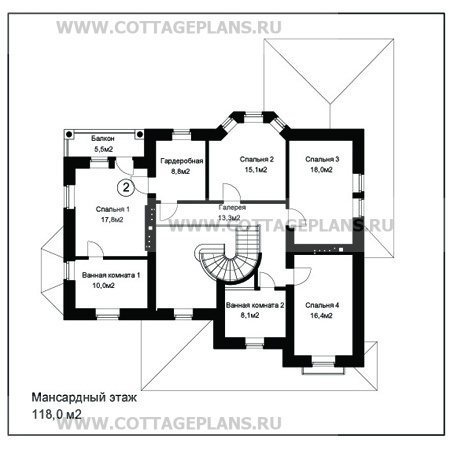 Поэтажные планы проект дома 48-93 общ. площадь 397 м2