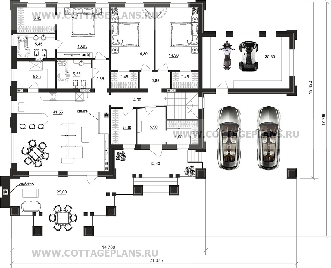 Поэтажные планы проект дома 28-60 общ. площадь 306,75 м2