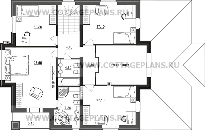 Поэтажные планы проект дома 200-46 общ. площадь 202,45 м2