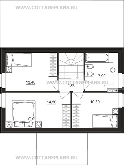 Поэтажные планы проект дома 96-79 общ. площадь 143,85 м2