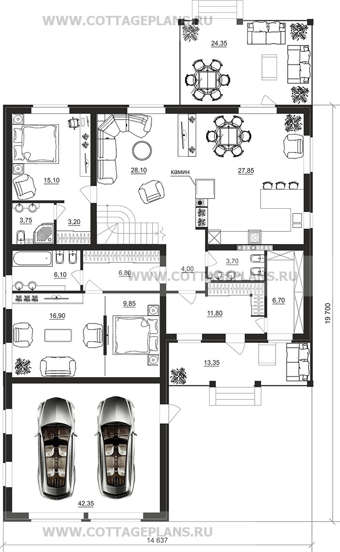 Поэтажные планы проект дома 71-06 общ. площадь 428,80 м2