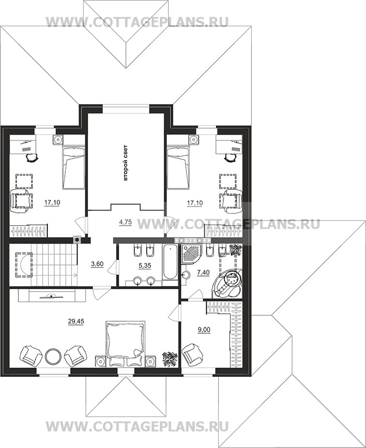 Поэтажные планы проект дома 101-05 общ. площадь 340,05 м2