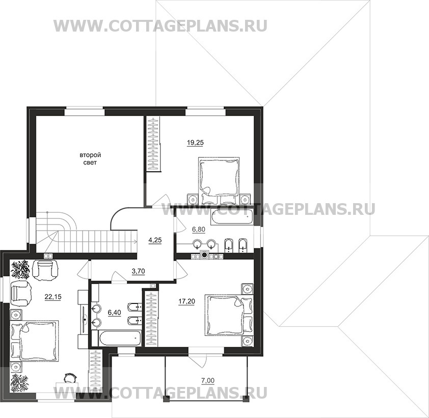Поэтажные планы проект дома 97-36 общ. площадь 246,50 м2
