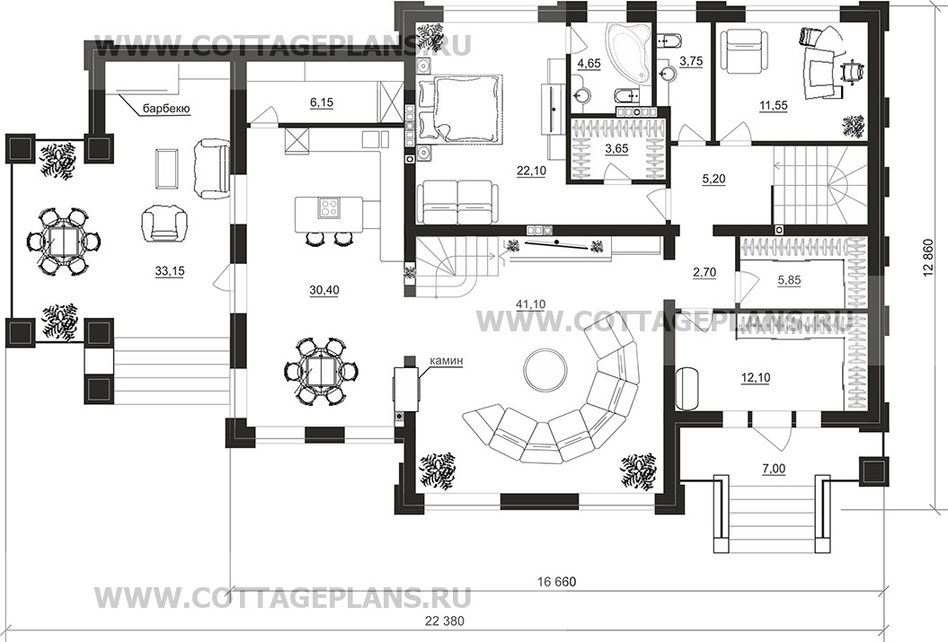 Поэтажные планы проект дома 103-31 общ. площадь 396,6 м2