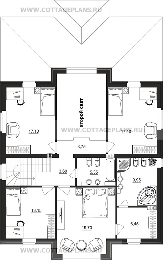 Поэтажные планы проект дома 97-29 общ. площадь 206,90 м2