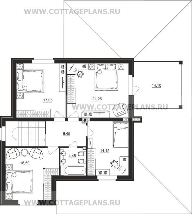 Поэтажные планы проект дома 23-53 общ. площадь 198,60 м2