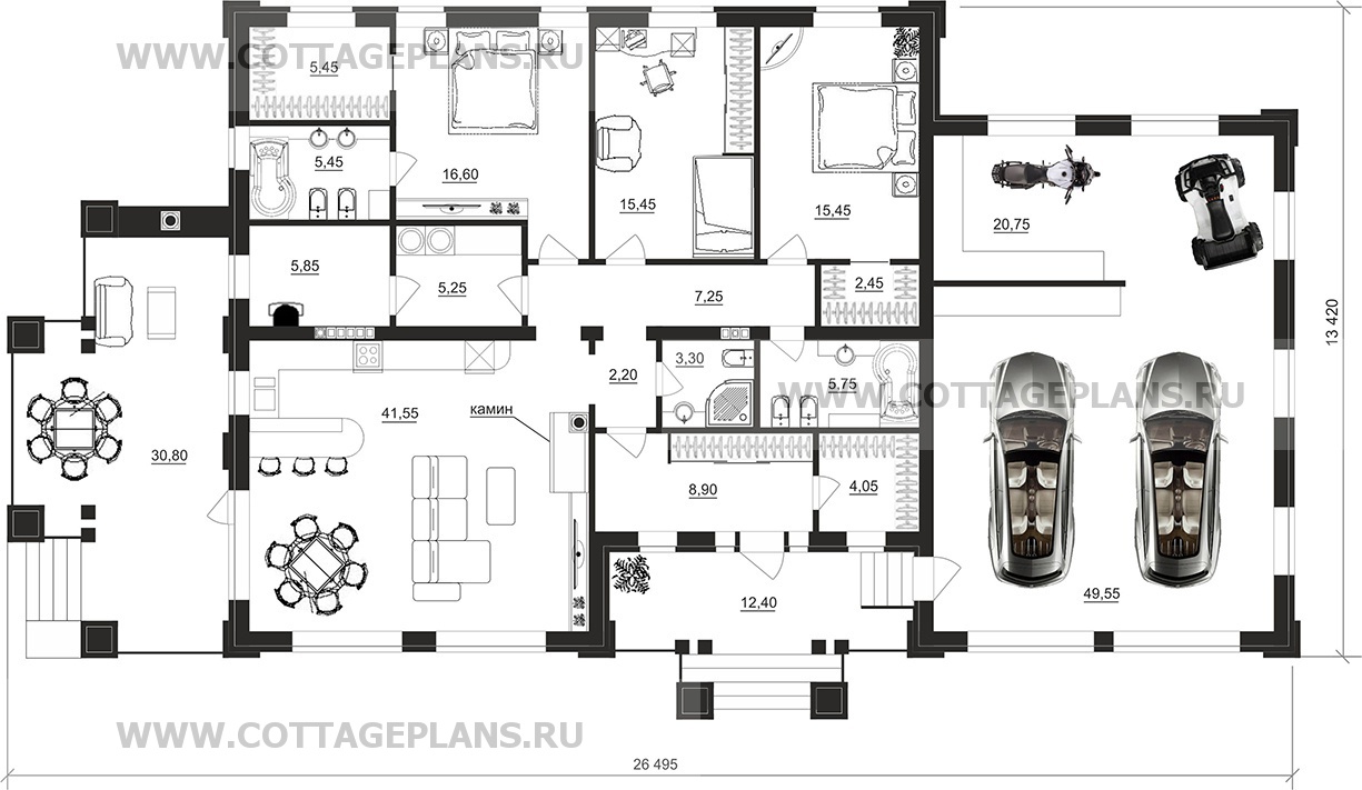 Поэтажные планы проект дома 27-93 общ. площадь 214,75 м2