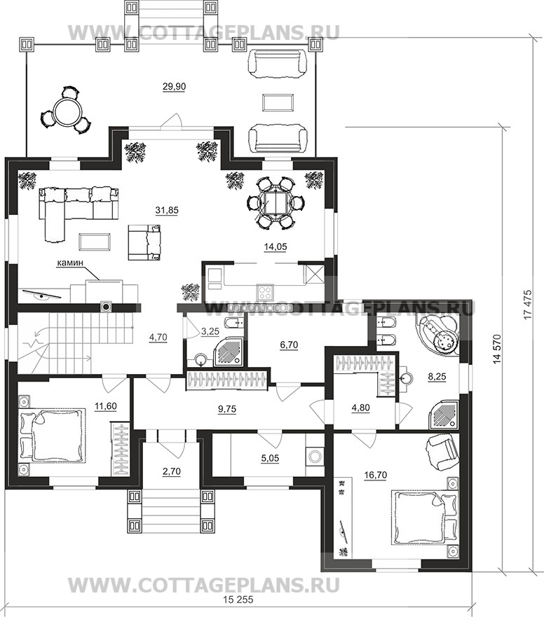 Поэтажные планы проект дома 78-04 общ. площадь 312,90м2