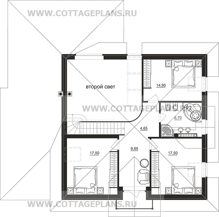 Поэтажные планы проект дома 75-77 общ. площадь 199,15 м2