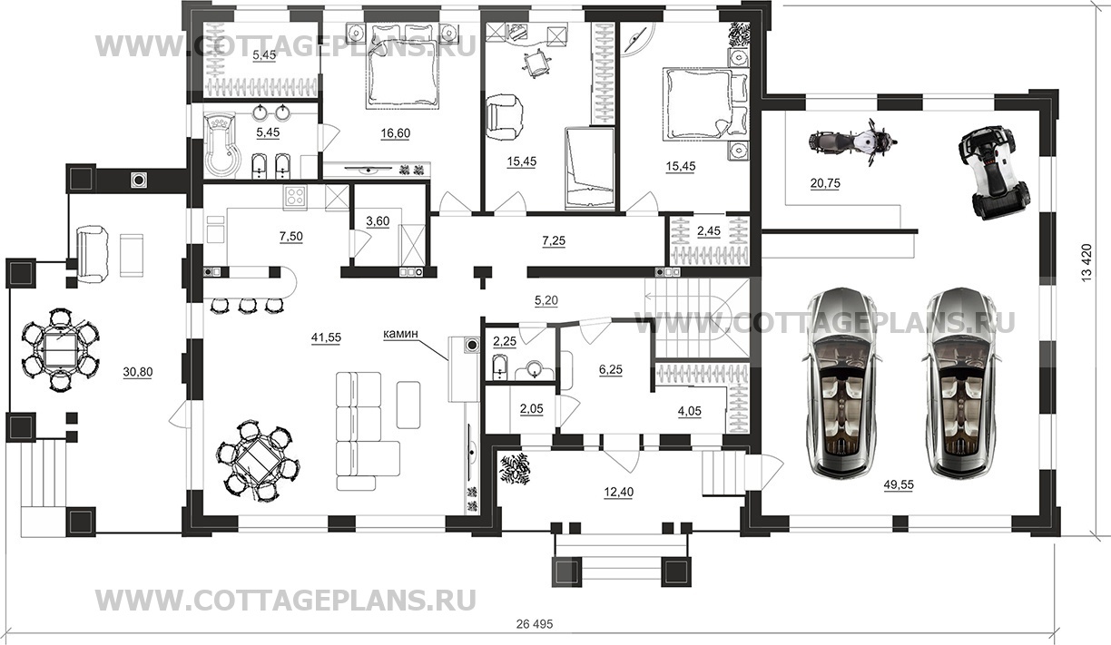 Поэтажные планы проект дома 28-93 общ. площадь 347,60 м2
